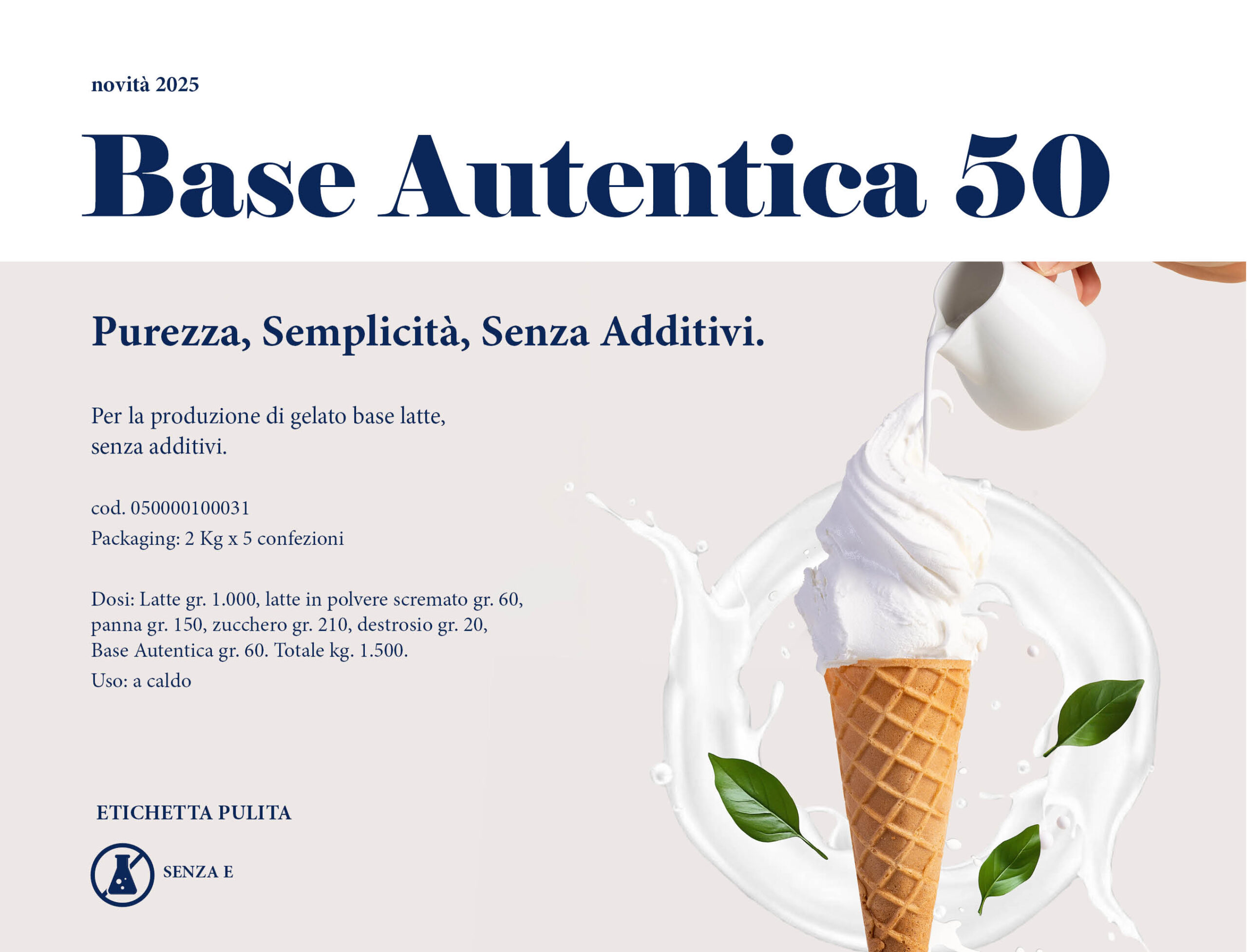 Base per gelato senza additivi