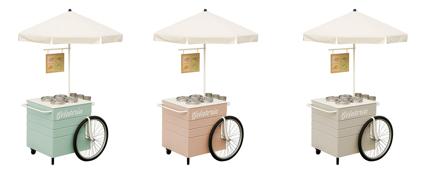Il carrettino gelato artigianale di moca perfetto per ogni occasione