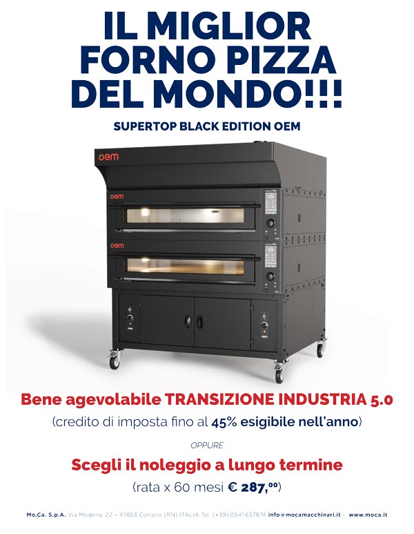 Forno pizza professionale SUPERTOP BLACK EDITION OEM disponibile da MOCA, agevolabile con Transizione 5.0 o a noleggio