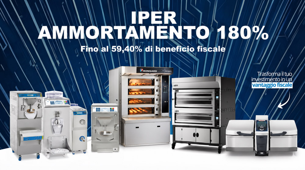 Iperammortamento 180% 2026 su attrezzature professionali per gelateria, pasticceria e ristorazione: forni Bongard, OEM e Rational iVario – MOCA